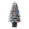4ft. Pre-Lit Winter Flocked Artificial Christmas Tree in Decorative Planter, Multicolor LED Lights